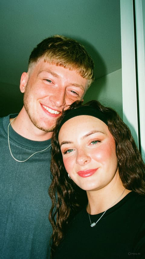 Tallulah and Thomas smiling in a selfie