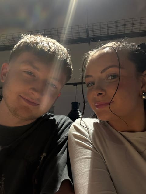 A selfie of Tallulah and Thomas in the evening