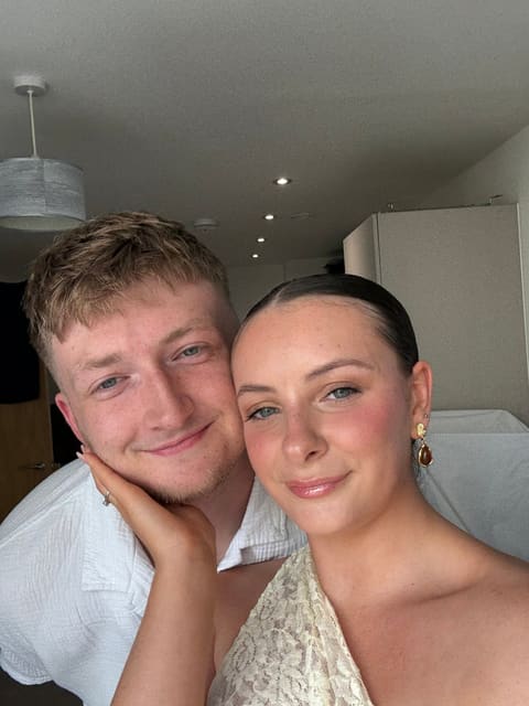 Tallulah and Thomas cheek to cheek