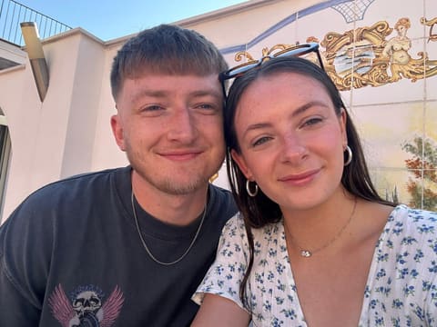 A sunny selfie of Tallulah and Thomas