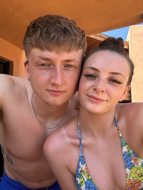 A holiday selfie of Tallulah and Thomas
