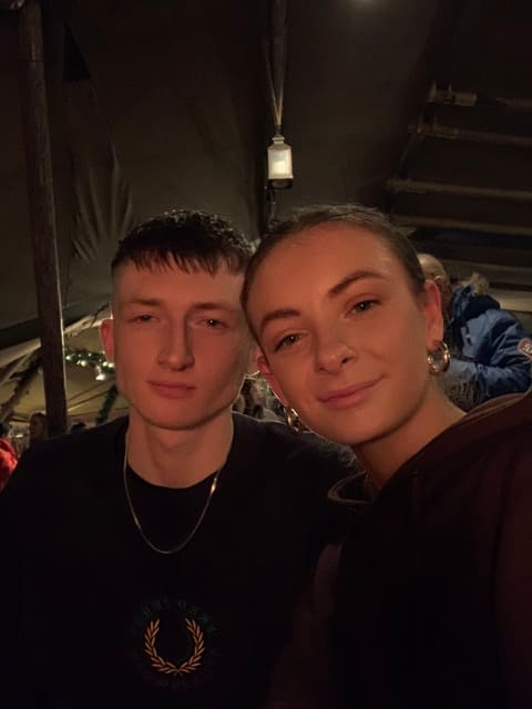 A selfie of Tallulah and Thomas on a night out